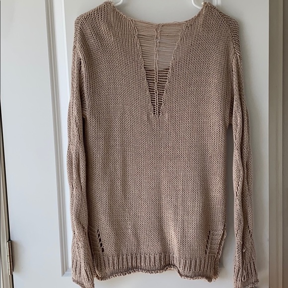 Tan Sweater v-Neck - Picture 2 of 2